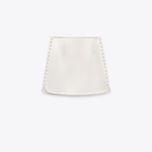 Zara buttoned satin effect ecru skirt